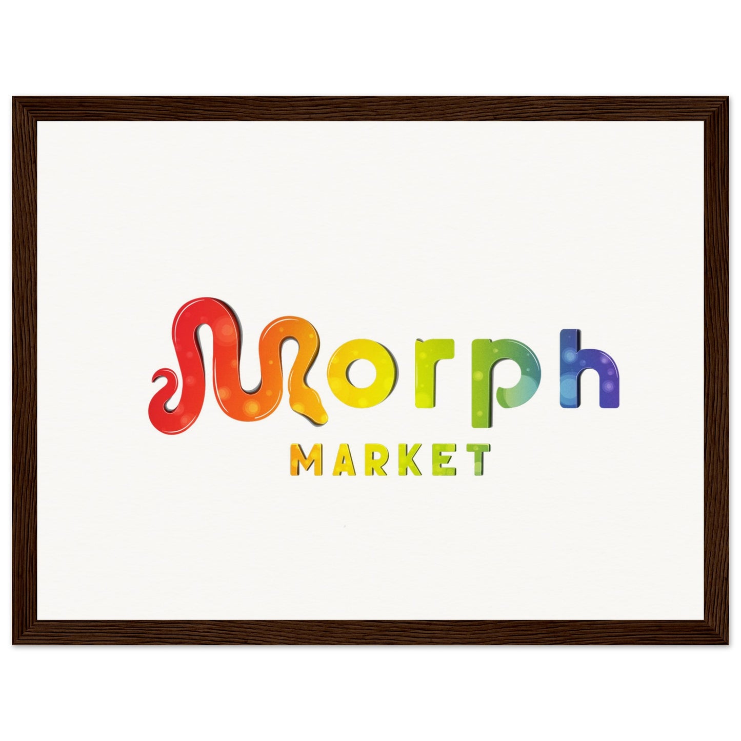 Morph Market (Rainbow Circles) - Museum-Quality Matte Paper Wooden Framed Poster