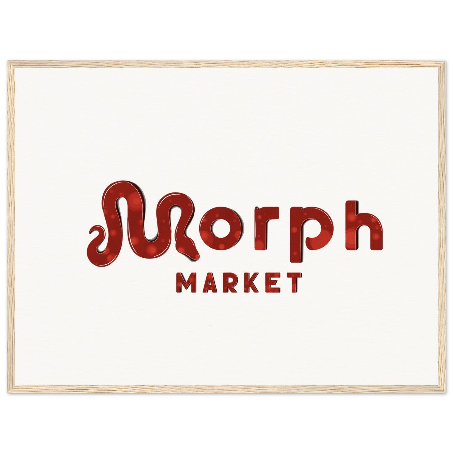 Morph Market (Red Circles) - Museum-Quality Matte Paper Wooden Framed Poster