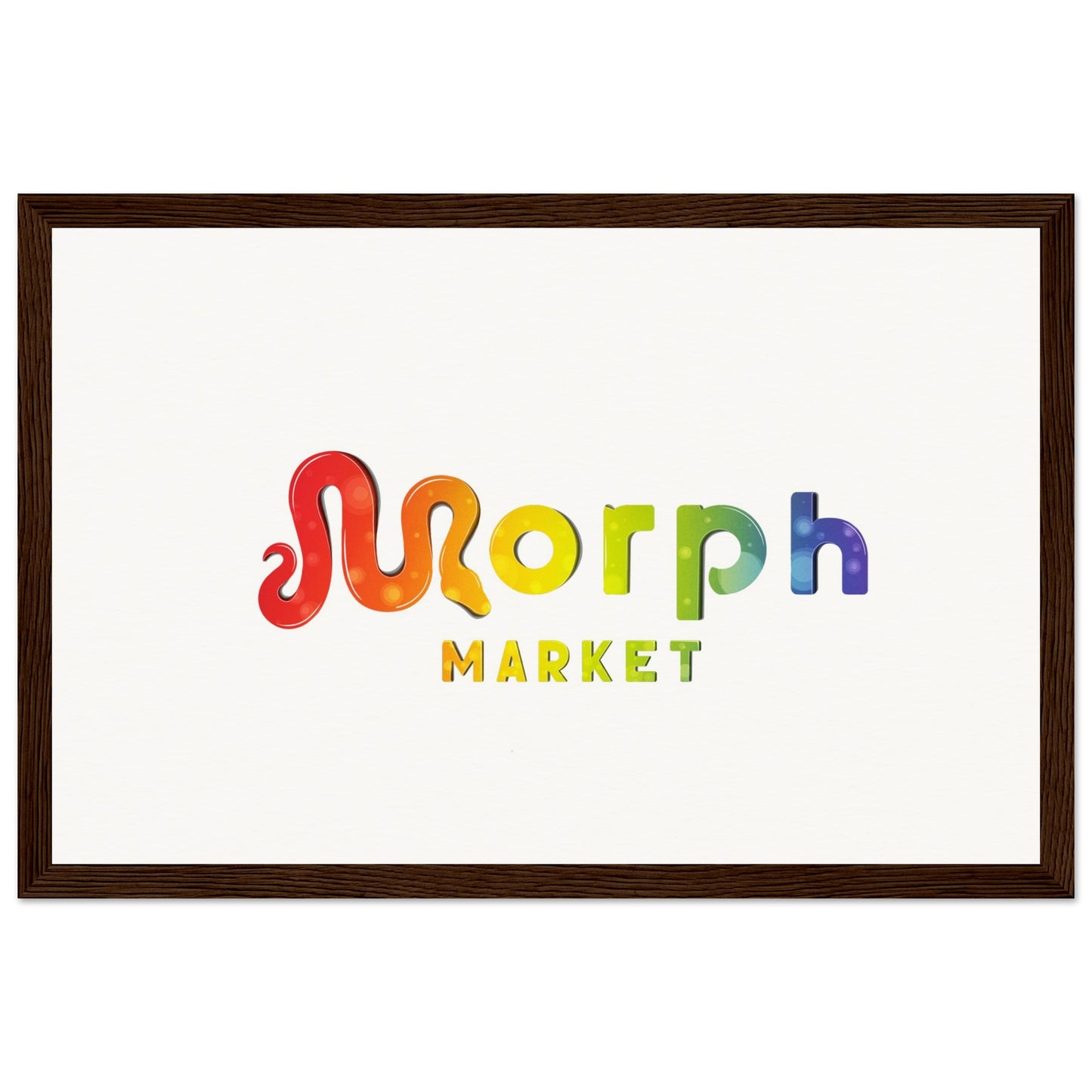 Morph Market (Rainbow Circles) - Museum-Quality Matte Paper Wooden Framed Poster