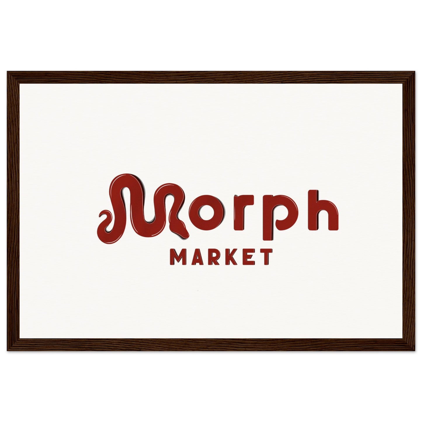 Morph Market (Red) - Museum-Quality Matte Paper Wooden Framed Poster