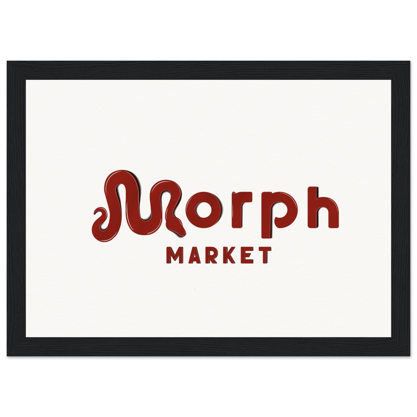 Morph Market (Red) - Museum-Quality Matte Paper Wooden Framed Poster