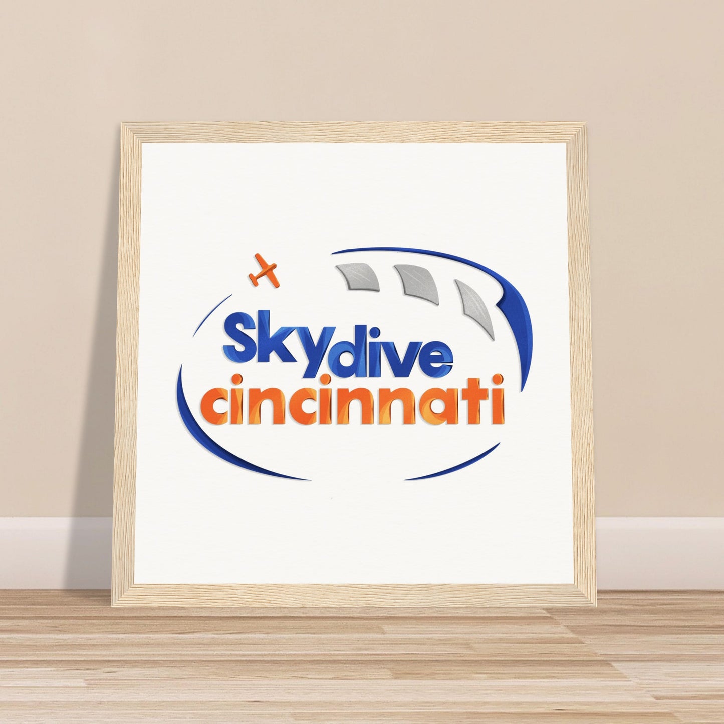 Skydive Cincinnati - Museum-Quality Matte Paper Wooden Framed Poster