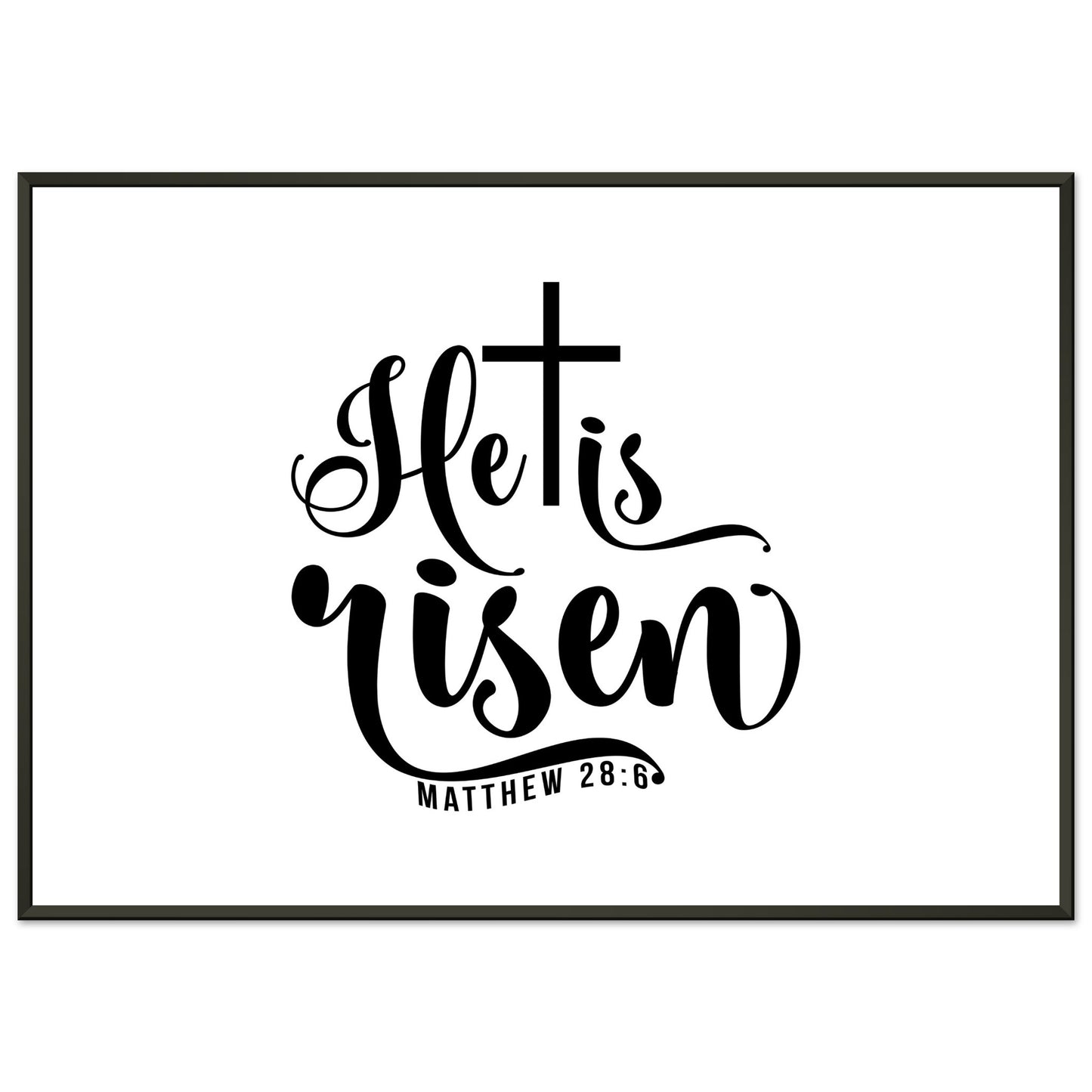 He is Risen (Matthew 20:6) - Premium Matte Paper Metal Framed Poster