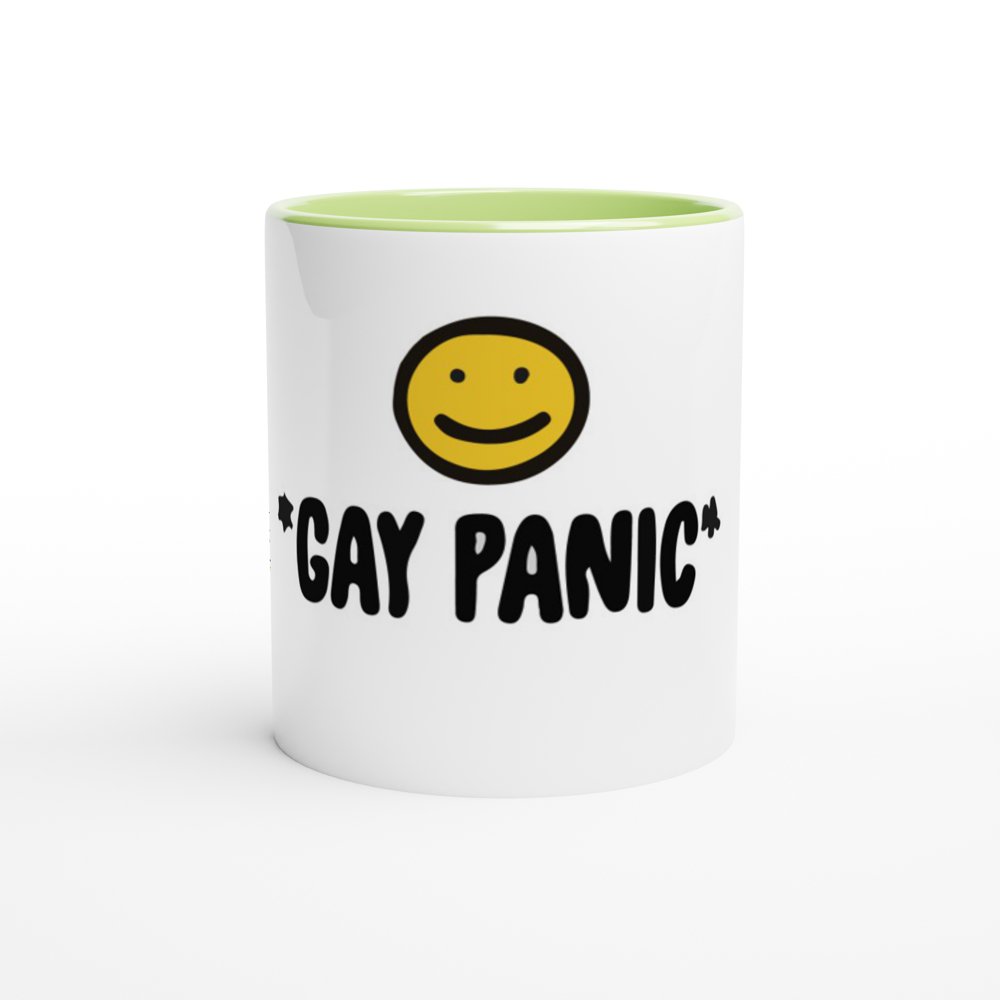 *Gay Panic* - White 11oz Ceramic Mug with Color Inside - D.T III | Design & Photography