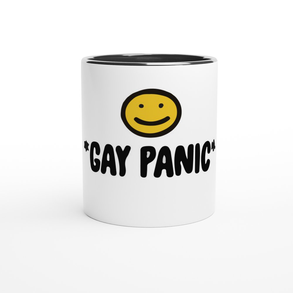 *Gay Panic* - White 11oz Ceramic Mug with Color Inside - D.T III | Design & Photography