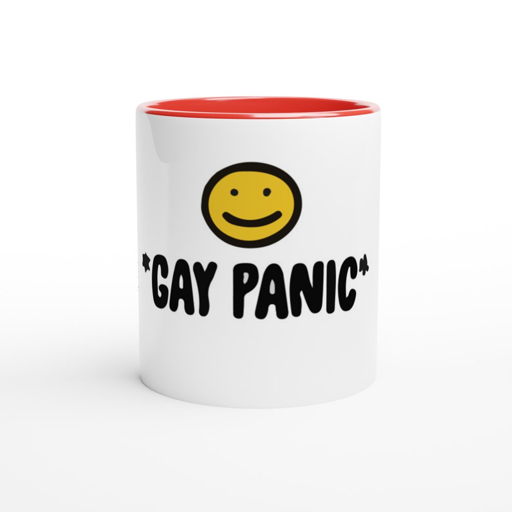 *Gay Panic* - White 11oz Ceramic Mug with Color Inside - D.T III | Design & Photography