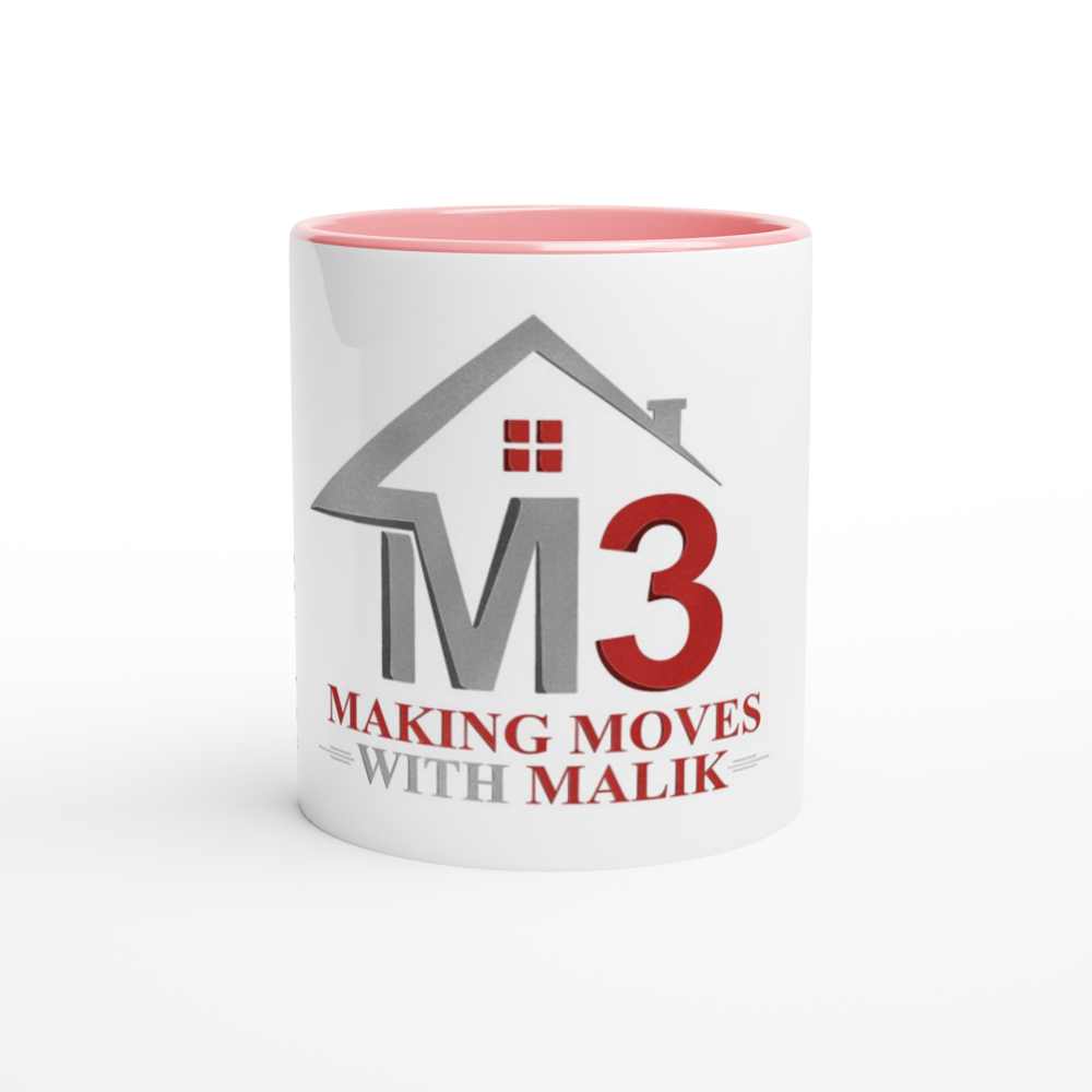 M3 Making Moves with Malik (Custom Ink) - White 11oz Ceramic Mug with Color Inside