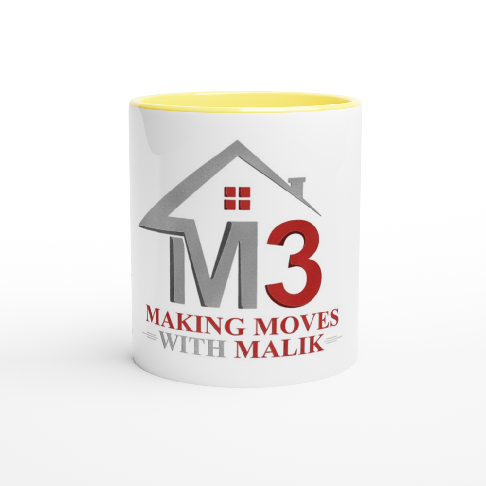 M3 Making Moves with Malik (Custom Ink) - White 11oz Ceramic Mug with Color Inside