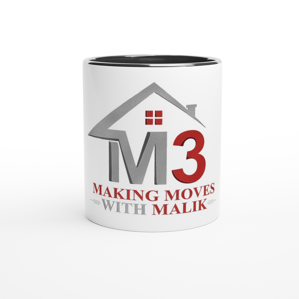 M3 Making Moves with Malik (Custom Ink) - White 11oz Ceramic Mug with Color Inside